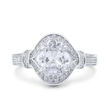 Art Deco Oval Natural Stone Halo Ring