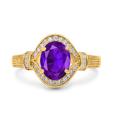 Art Deco Oval Natural Stone Halo Ring