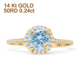 Round Halo Diamond Gold Ring
