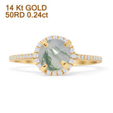 Round Halo Diamond Gold Ring