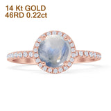 Round Halo Diamond Gold Ring