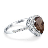 Pear Teardrop Halo Natural Diamond Ring