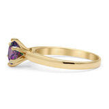 Round Solitaire Gold Ring