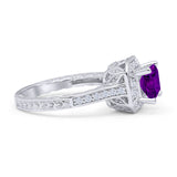 Princess Cut Halo Art Deco Gold Ring