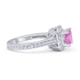 Princess Cut Halo Art Deco Gold Ring