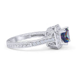 Princess Cut Halo Art Deco Gold Ring