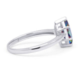 Marquise Rainbow CZ Solitaire Gold Ring