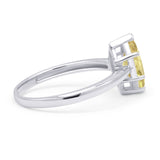Marquise Yellow CZ Solitaire Gold Ring