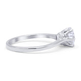 Round Cubic Zirconia Solitaire Gold Ring