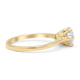 Round Cubic Zirconia Solitaire Gold Ring