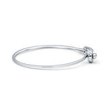 14K Gold 7In Safety Pin Bangle Bracelet 2.02mm Round Natural Diamond