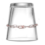 14K Gold 4mm Paperclip Bracelet Interlock Round Natural Diamond