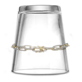 14K Gold 4mm Paperclip Bracelet Interlock Round Natural Diamond