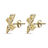 Butterfly Stud Earring Cubic Zirconia 925 Sterling Silver