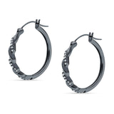 Round Twisted Infinity Hoop Earring Cubic Zirconia Two Tone 925 Sterling Silver