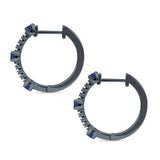 Round Cubic Zirconia Huggie Hoop Earring 925 Sterling Silver