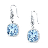 Cushion Drop Dangle Pear Fishhook Earring Cubic Zirconia 925 Sterling Silver
