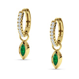 Marquise Drop Dangle Hoop Earring Cubic Zirconia 925 Sterling Silver