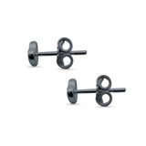 Minimalist Heart Shaped Round Cubic Zirconia Stud Earring 925 Sterling Silver