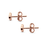 Minimalist Heart Shaped Round Cubic Zirconia Stud Earring 925 Sterling Silver