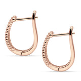 Twisted Rope 15.3mm Cubic Zirconia Huggie Hoop Earring 925 Sterling Silver