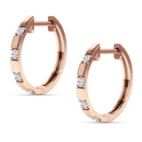 Round Cubic Zirconia Frosty Huggie Hoop Earring 925 Sterling Silver