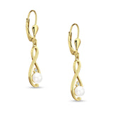Music Note Infinity Style Leverback Earring Cubic Zirconia 925 Sterling Silver