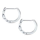 Twisted Infinity Round Cubic Zirconia Huggie Hoop Earring 925 Sterling Silver