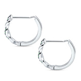 Twisted Infinity Round Cubic Zirconia Huggie Hoop Earring 925 Sterling Silver