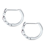 Twisted Infinity Round Cubic Zirconia Huggie Hoop Earring 925 Sterling Silver