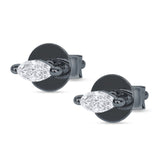 Marquise Solitaire Stud Earring Cubic Zirconia 925 Sterling Silver