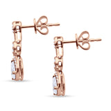 Drop Dangle 19mm Pear Stud Earrings Cubic Zirconia 925 Sterling Silver