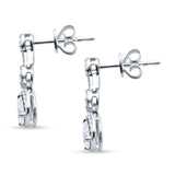 Drop Dangle 19mm Pear Stud Earrings Cubic Zirconia 925 Sterling Silver