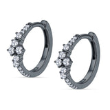 Minimalist 12.7mm Round Cubic Zirconia Hoop Earrings 925 Sterling Silver