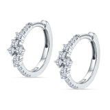 Minimalist 12.7mm Round Cubic Zirconia Hoop Earrings 925 Sterling Silver