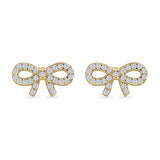Ribbon Knot Stud Earrings