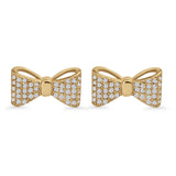 Ribbon Bow Stud Earrings