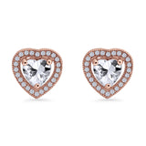 Heart Halo Stud Earrings
