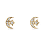 Moon & Star Stud Earrings