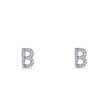 Initial B Stud Earrings