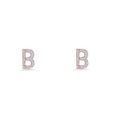 Initial B Stud Earrings