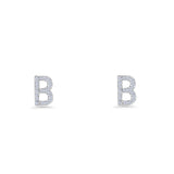 Initial B Stud Earrings