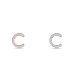 Initial C Stud Earrings