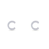 Initial C Stud Earrings