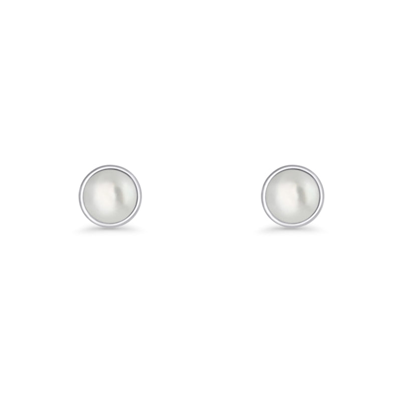 4.5mm Simulated Freshwater Pearl Stud Earrings 925 Silver