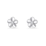 Flower Stud Earrings Cubic Zirconia 7.9mm 925 Sterling Silver