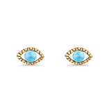 Eyelashes Eye Stud Earring 4.8mm Lab Created Opal Oxidized 925 Sterling Silver