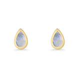 Pear Teardrop 9.3mm Solitaire Created Opal Earring 925 Sterling Silver
