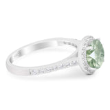 Art Deco Round Natural Stone Ring