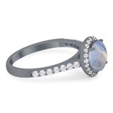 Art Deco Round Natural Stone Ring